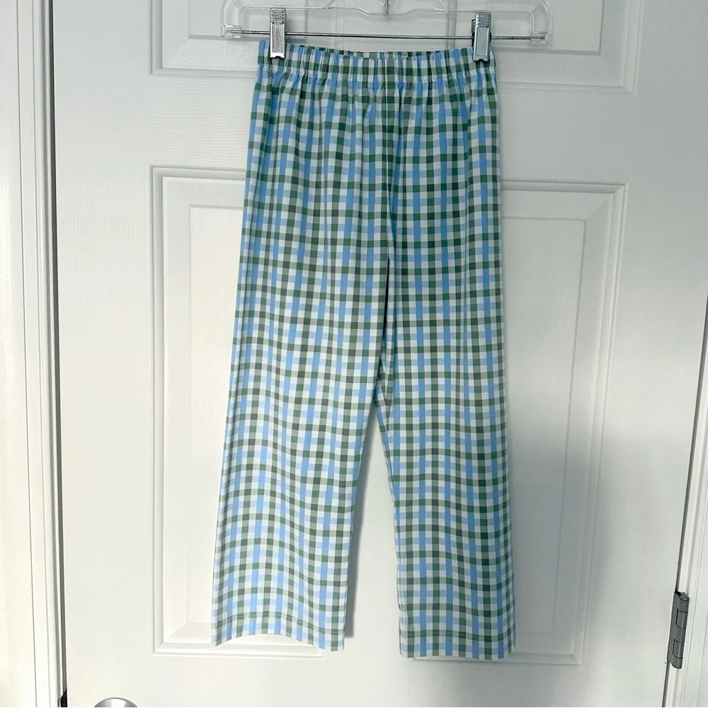 Grace & James Hudson Pant Long Sleeve Polo Shirt Set Blue Green Plaid Boys Sz 6
